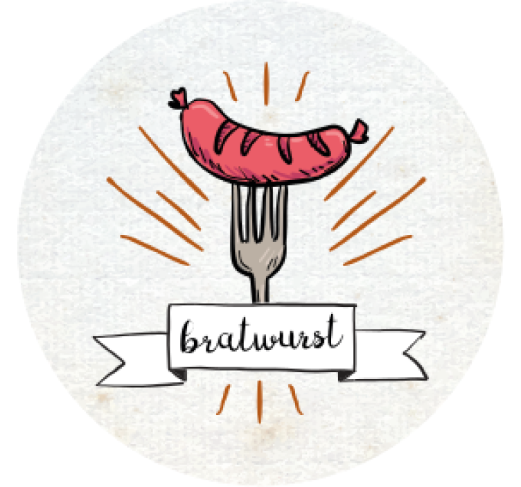 Untersetzer modern Bratwurst - TenStickers