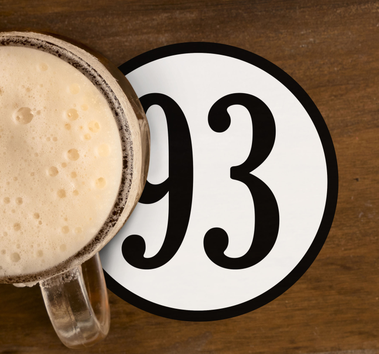 Benutzerdefinierte Nummer rund Untersetzer - TenStickers