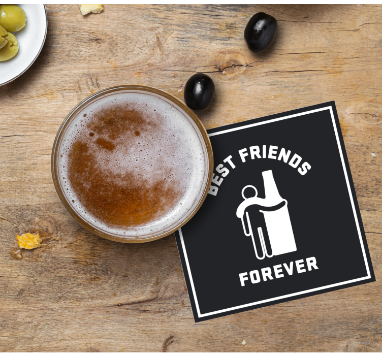 Bierdeckel beste freunde umarmen bier - TenStickers