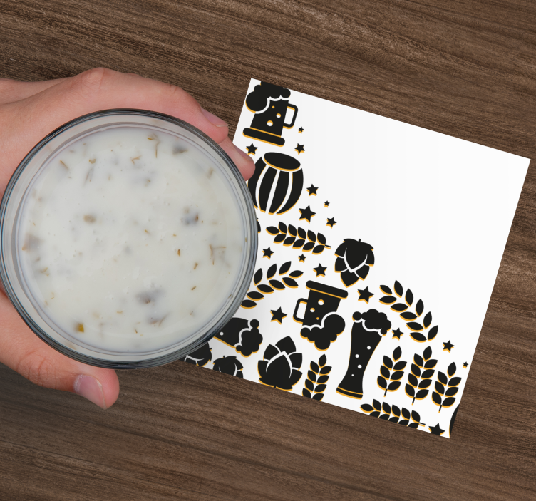 Bierdeckel bier elemente zusammensetzung - TenStickers