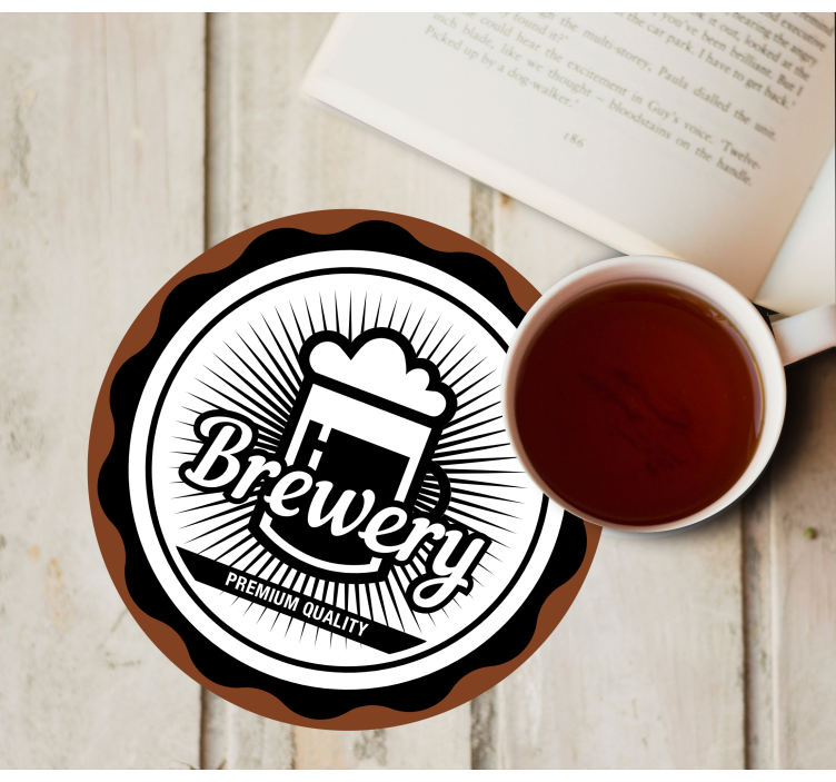 Bierdeckel brauerei premium qualität emblem - TenStickers
