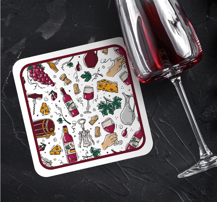 Bierdeckel für weinflaschen trauben käse - TenStickers