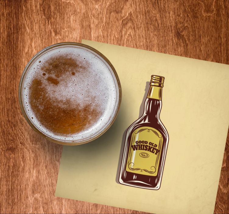 Bierdeckel gute alte whiskeyflasche - TenStickers