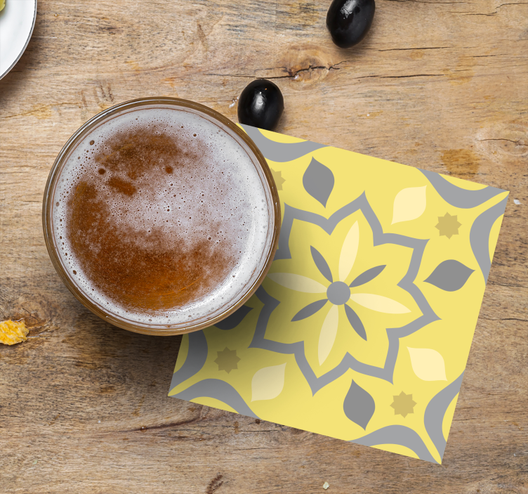 Bierdeckel hochzeit mit floralem druckdesign - TenStickers