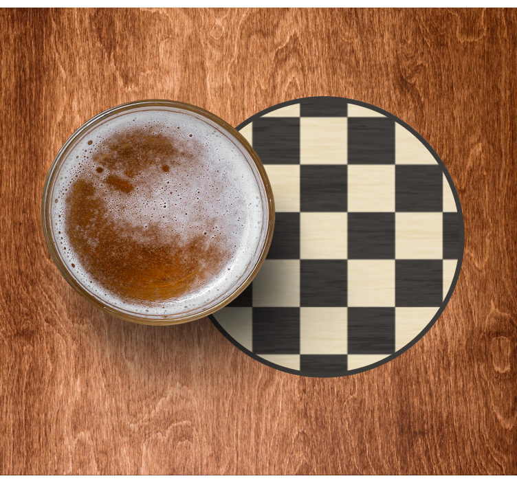Bierdeckel im kreisförmigen schachbrettmuster - TenStickers