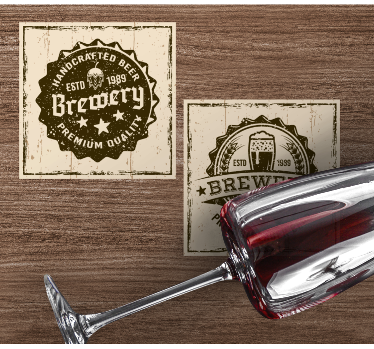 Bierdeckel im vintage brauerei abzeichen design - TenStickers