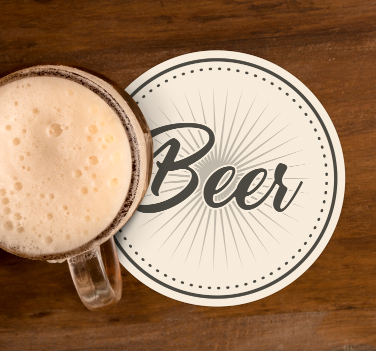 Bierdeckel mit eleganter brau-typografie - TenStickers