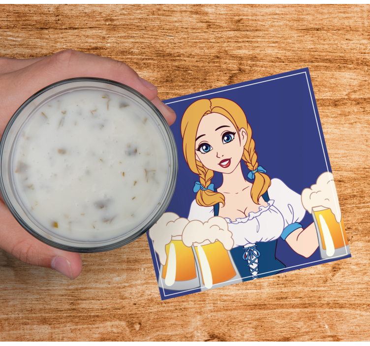 Bierdeckel mit fröhlicher barkeeper-illustration - TenStickers