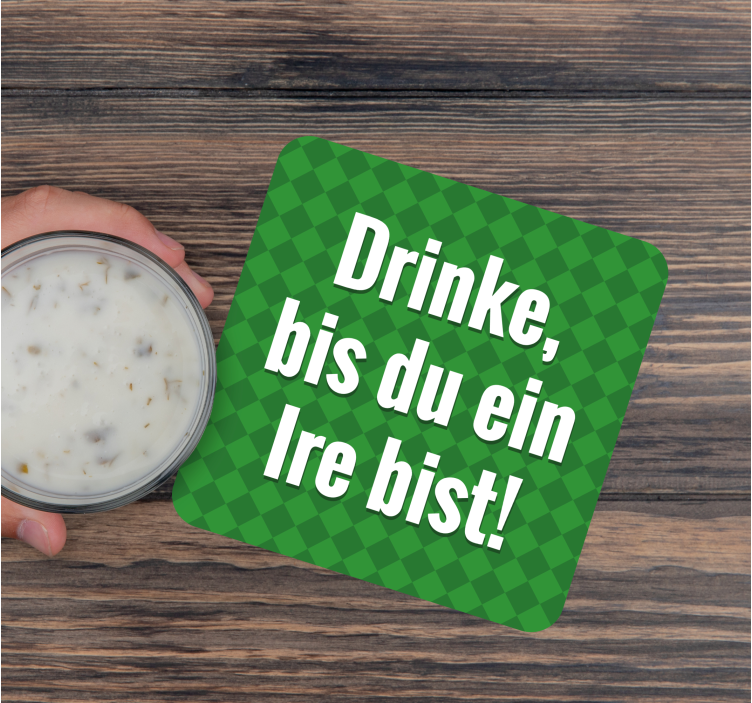 Bierdeckel mit grünen karomustern sprüchen - TenStickers