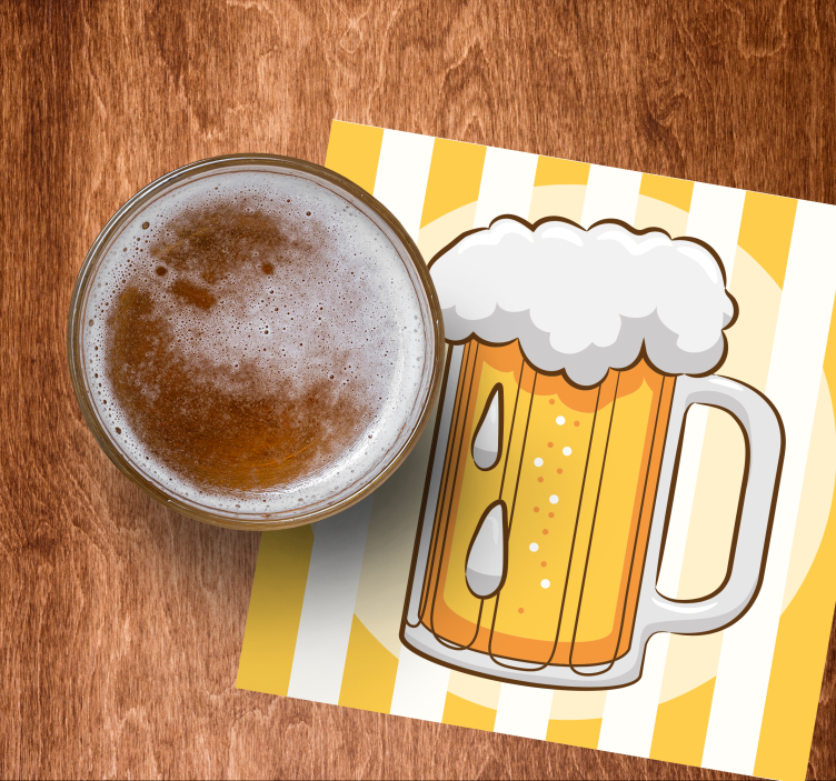 Bierdeckel mit illustriertem bierkrug - TenStickers