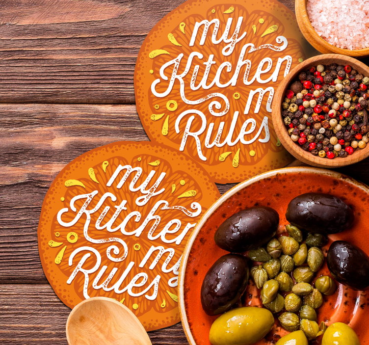 Bierdeckel mit küchenregeln text - TenStickers