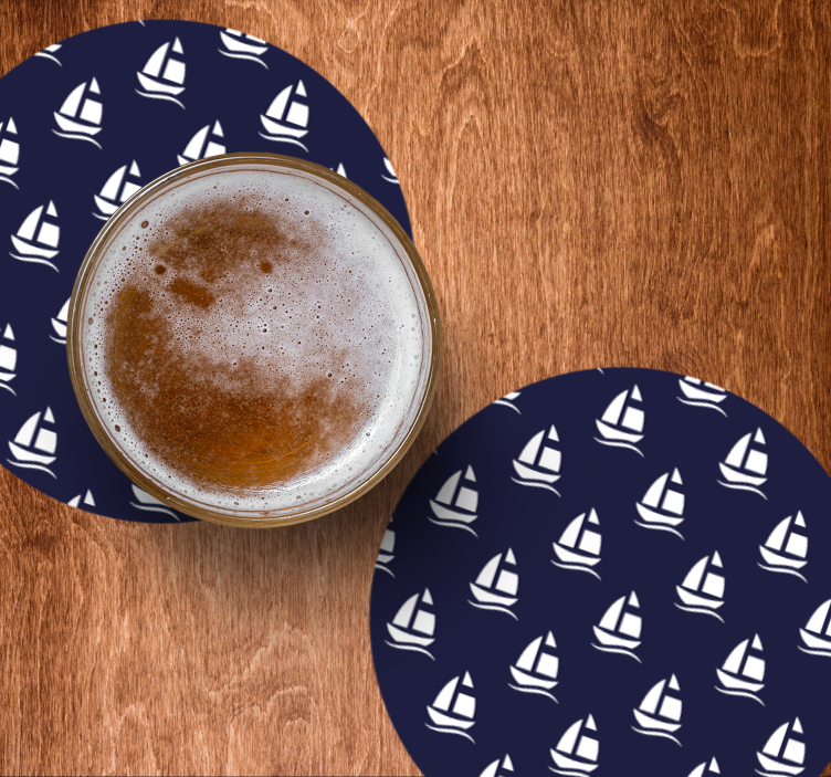 Bierdeckel mit maritimem segelboot-motiv - TenStickers