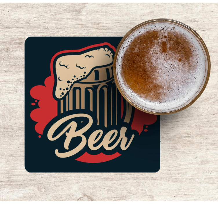 Bierdeckel mit schaumiger krugillustration - TenStickers