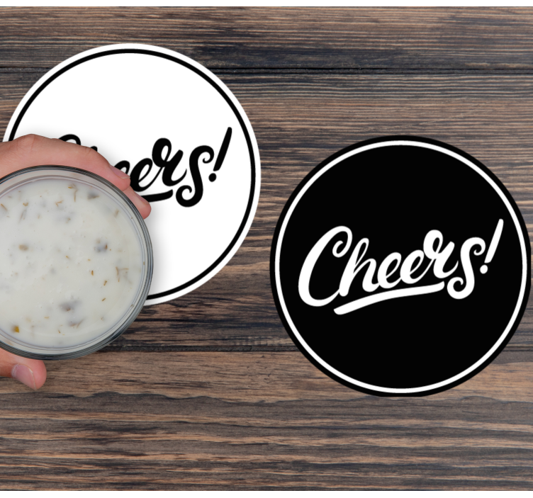 Bierdeckel mit stilvoller cheers typografie - TenStickers
