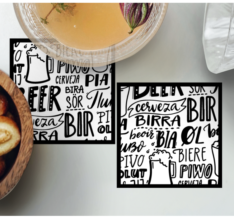 Bierdeckel mit verschiedenen bierbegriffen - TenStickers