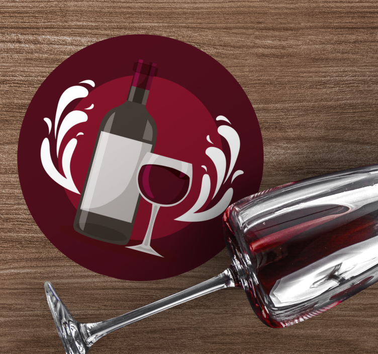 Bierdeckel mit weinflasche und glas - TenStickers