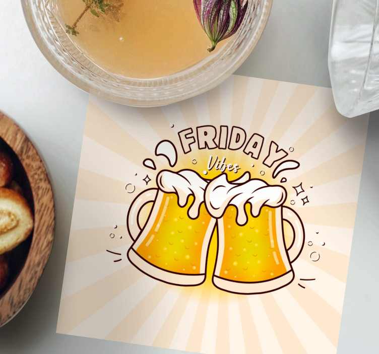 Bierdeckel prost auf den freitagsspaß - TenStickers
