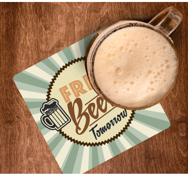 Bierdeckel retro freies bier ankündigung - TenStickers