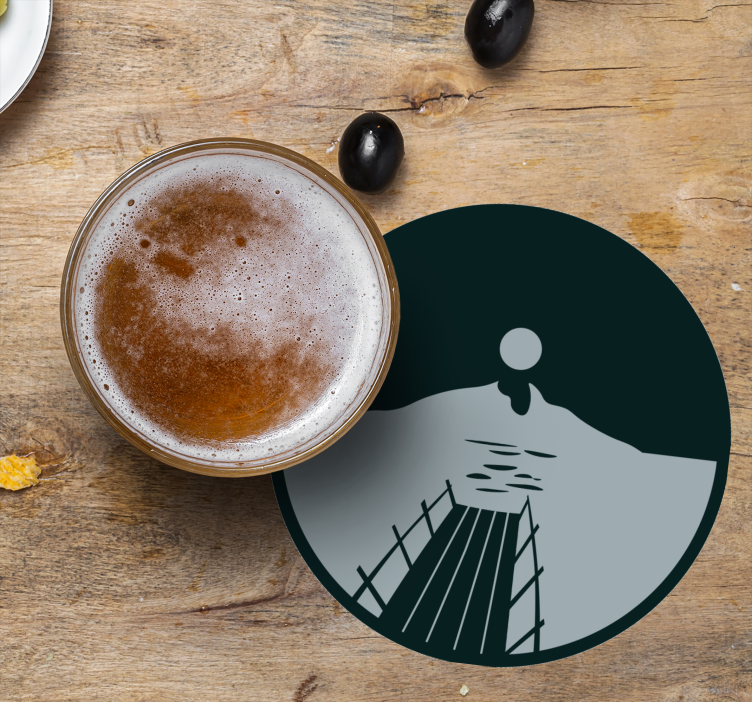 Bierdeckel sonnenuntergang über wasser - TenStickers