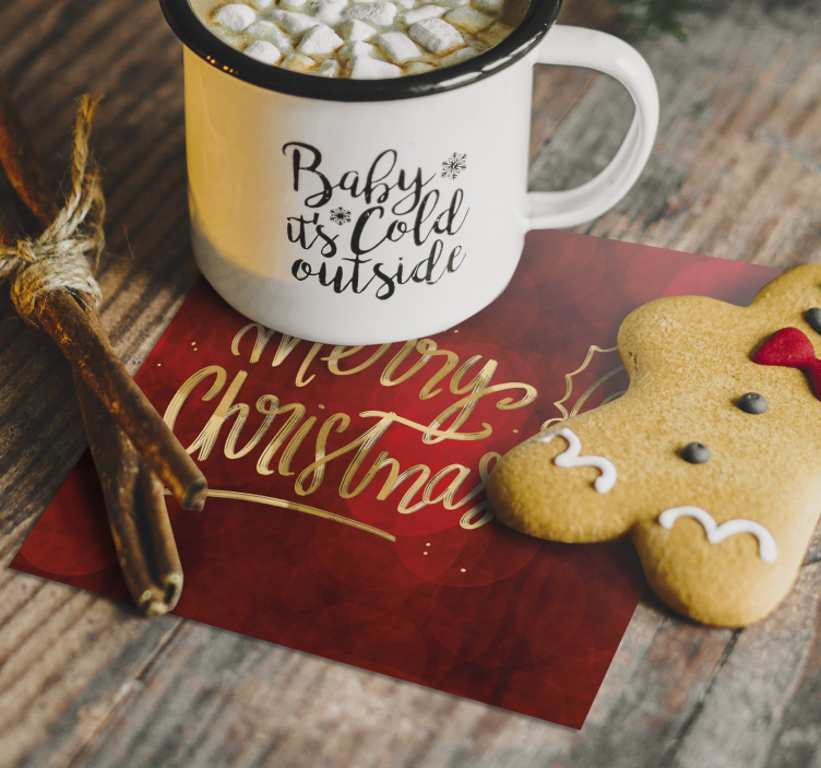 Untersetzer Weihnachten Frohe weihnachten in rot - TenStickers