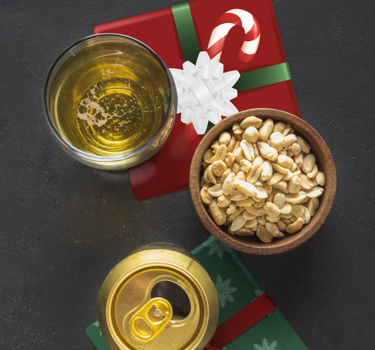 Untersetzer Weihnachten Geschenkboxen verpacken - TenStickers