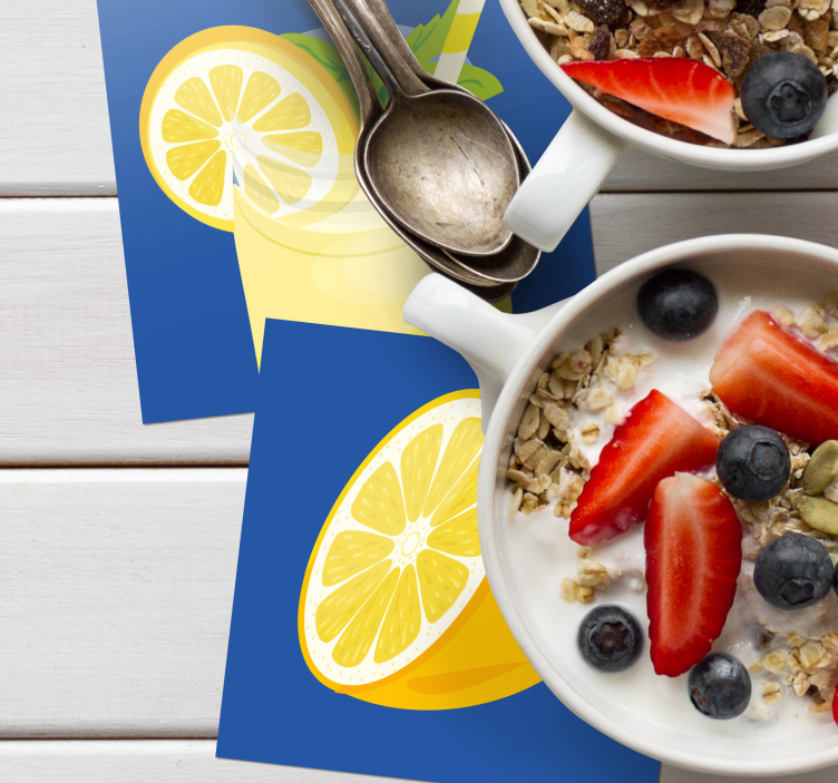 Fliesen untersetzer für erfrischendes zitronengetränk - TenStickers