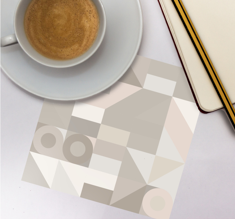 Untersetzer Fliese Kaffeefarbe moderne geometrie - TenStickers
