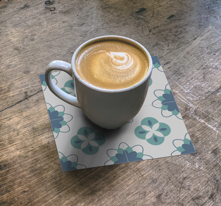 Fliesen untersetzer mit floralem muster - TenStickers