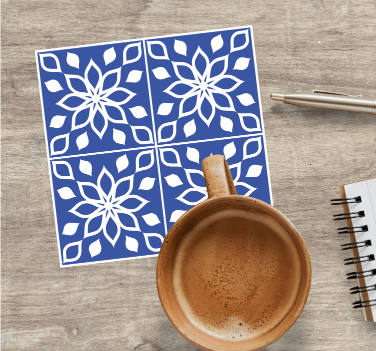 Fliesen untersetzer mit floralem muster quadratisch - TenStickers