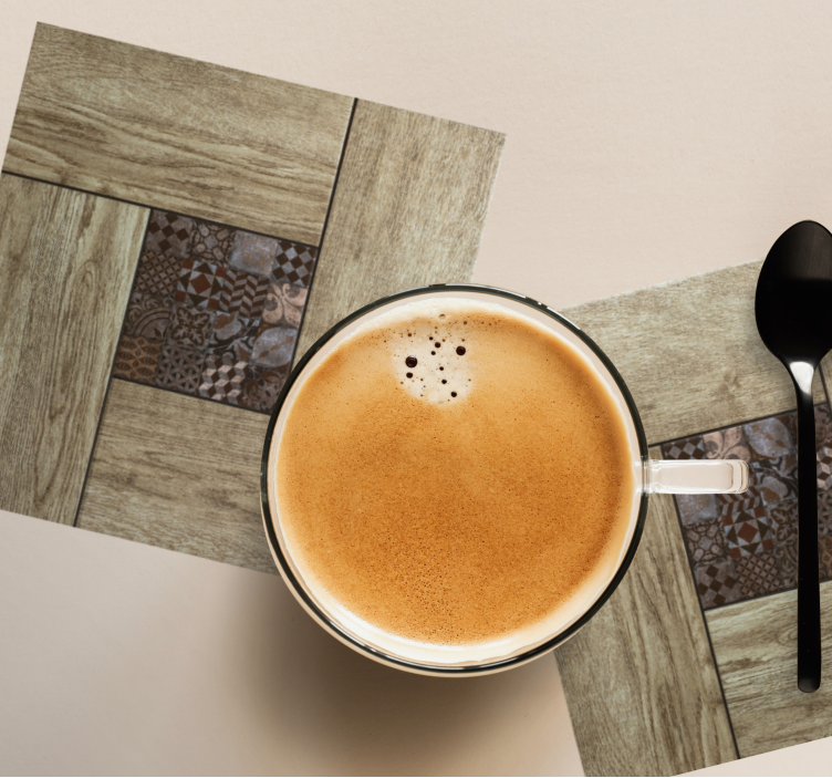 Fliesen untersetzer mit holzstruktur-motiv - TenStickers