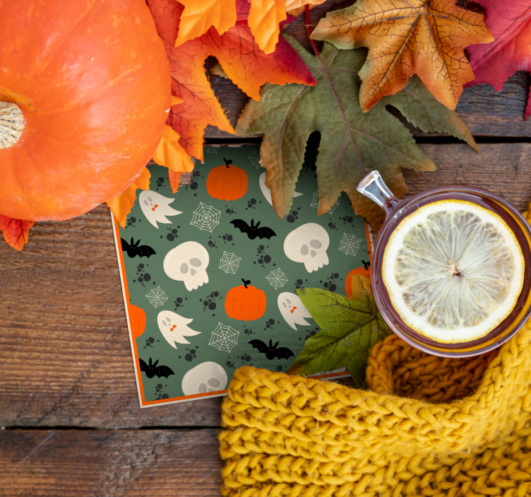 Kürbisse, geister und spinnen halloween-untersetzer - TenStickers