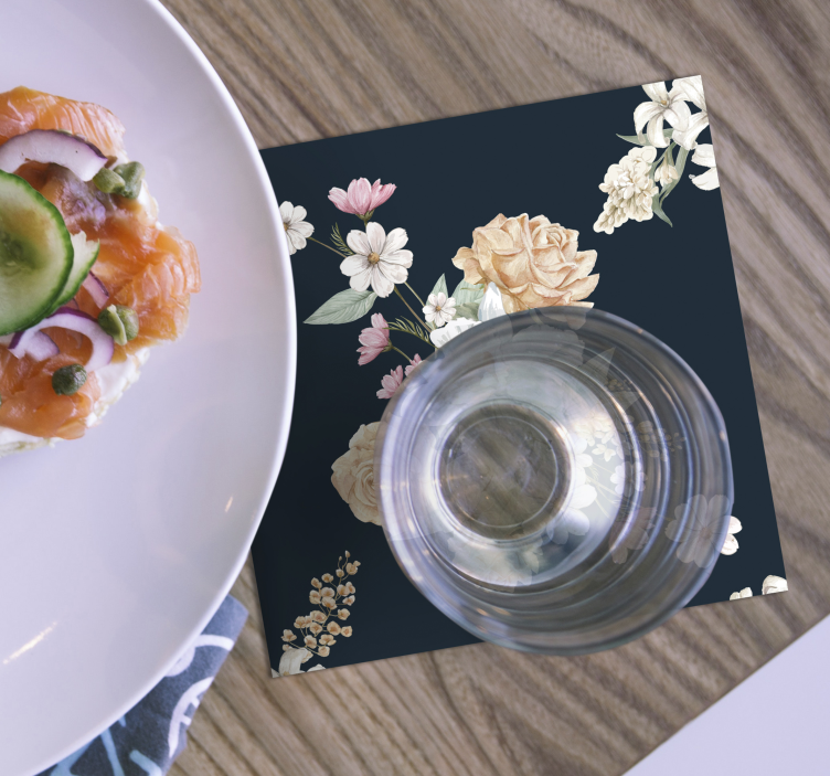 Vintage Blumenstrauß Untersetzer - TenStickers