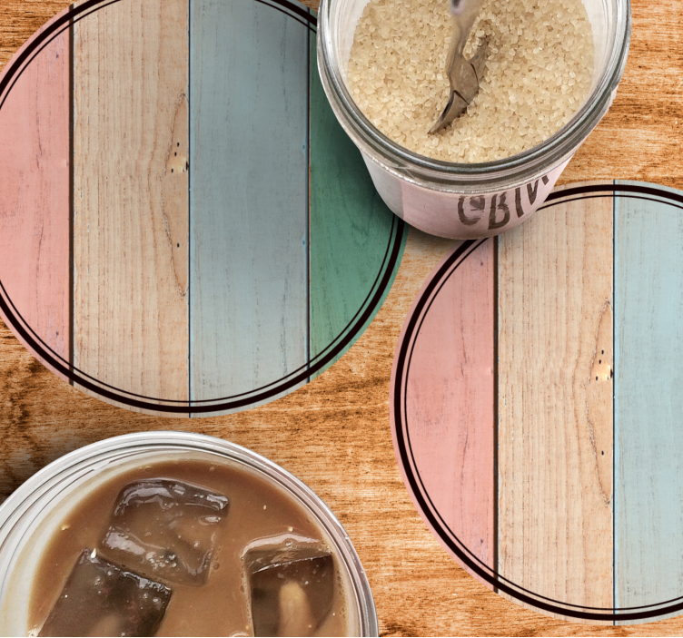 Untersetzer aus bunten holzplanken - TenStickers