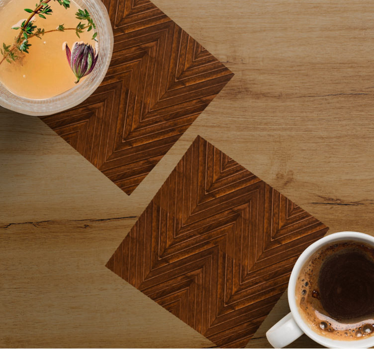 Untersetzer aus holz im chevron-muster - TenStickers
