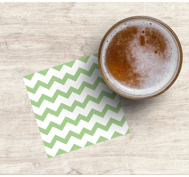 Untersetzer chevron-muster in grün - TenStickers