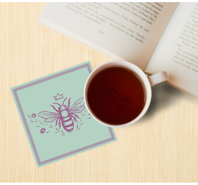 Untersetzer geek biene mit krone - TenStickers