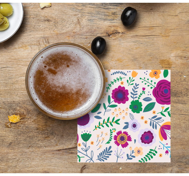 Untersetzer geek bunte blumenkomposition - TenStickers