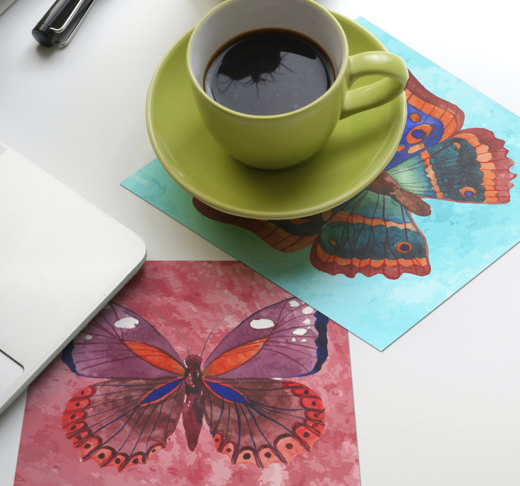 Untersetzer geek bunte schmetterlingsillustration - TenStickers
