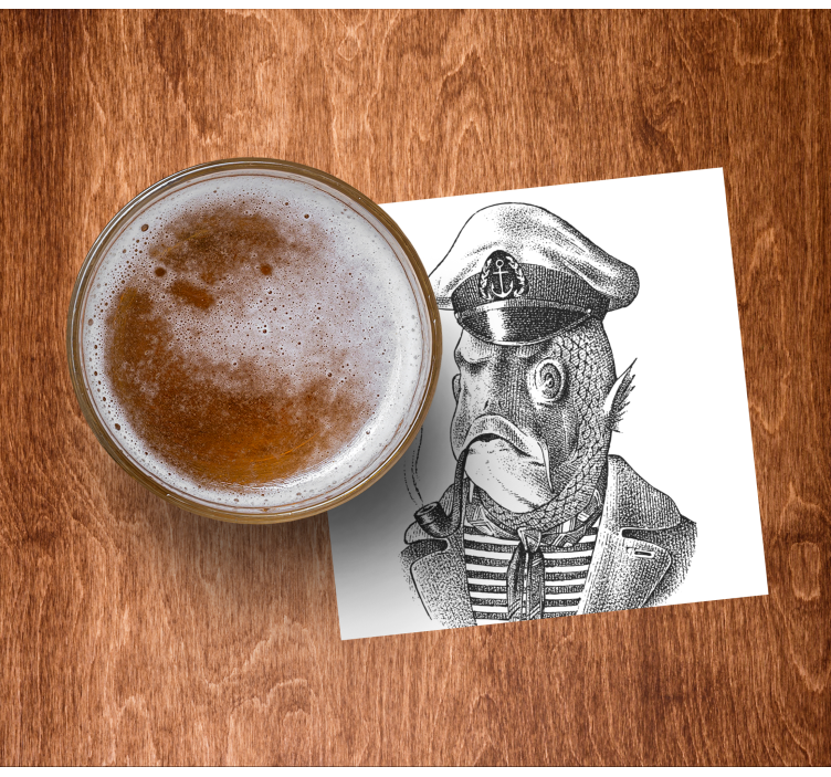 Untersetzer geek captain fisch charakter - TenStickers