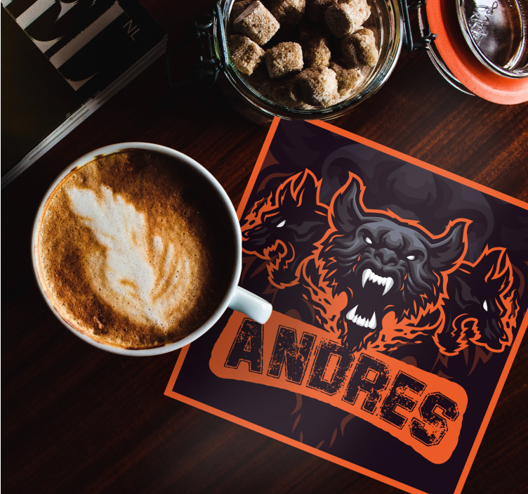 Untersetzer geek dreiköpfige bestie - TenStickers