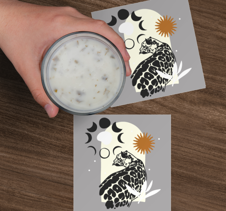 Untersetzer geek elegante leoparden-silhouette - TenStickers