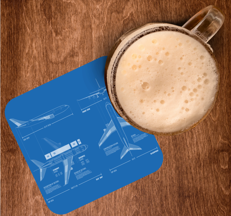 Untersetzer geek flugzeug blaupause design - TenStickers