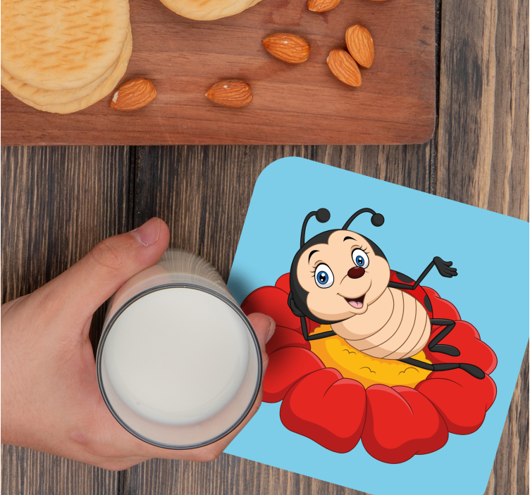 Untersetzer geek fröhlicher käfer charakter - TenStickers