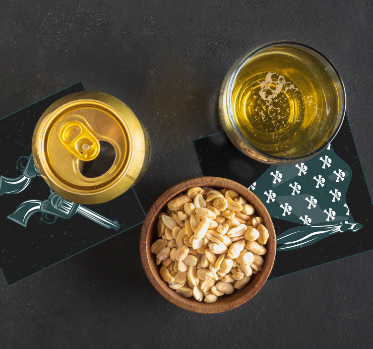 Untersetzer geek gekreuzte revolver und bandana - TenStickers