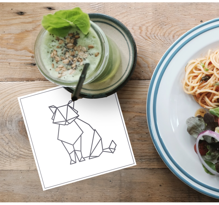 Untersetzer geek geometrische katzenfigur - TenStickers