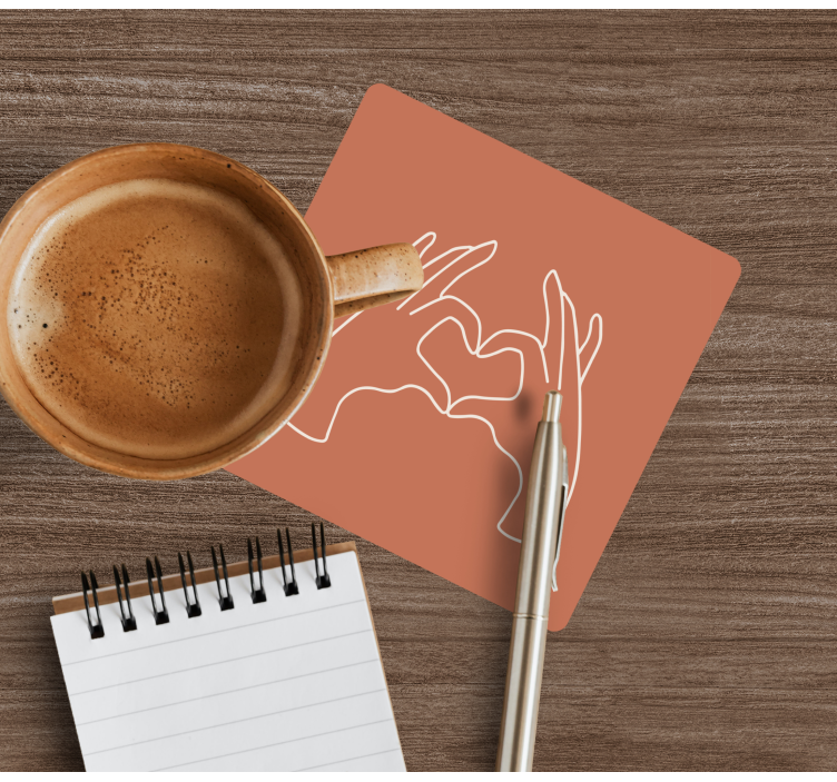 Untersetzer geek herzförmige handgeste - TenStickers