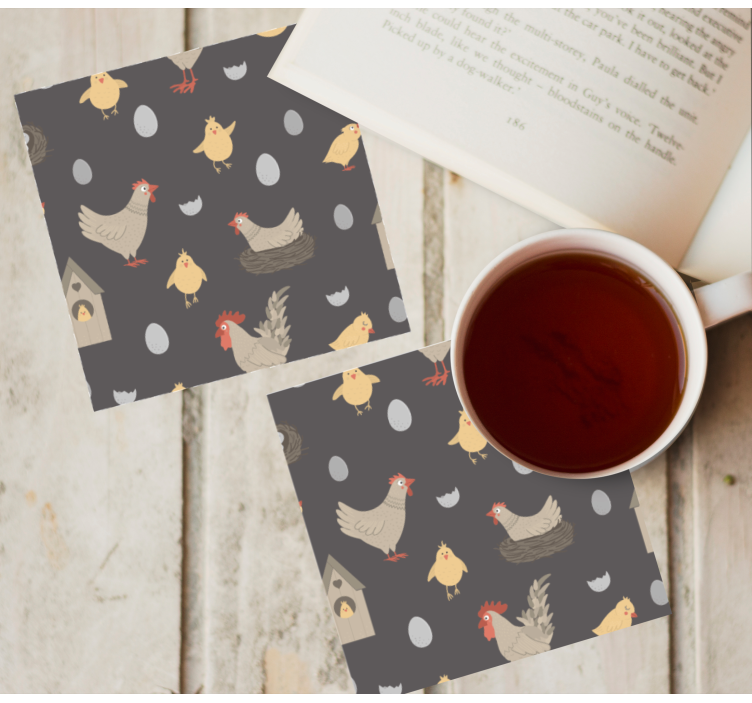 Untersetzer geek hühner und eier muster - TenStickers