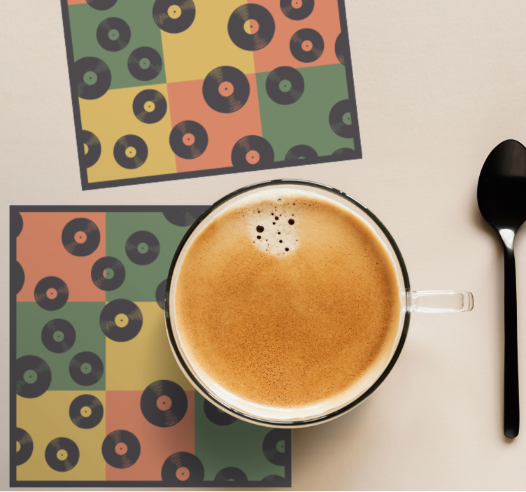 Untersetzer geek im vinyl-schallplatten-design - TenStickers