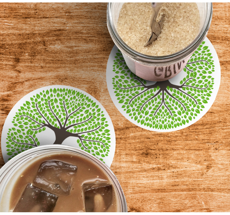 Untersetzer geek lushgrüne baum-silhouette - TenStickers