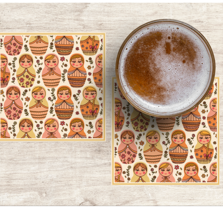 Untersetzer geek mit buntem matroschka-muster - TenStickers
